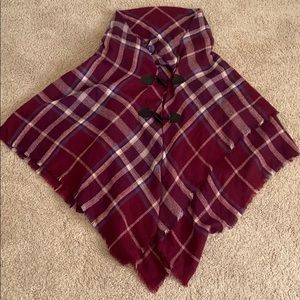 APT 9 MAROON BLANKET PONCHO